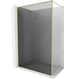 Sprchové dvere MEXEN/S - Kyoto-XF Sprchová zástena WALK-IN s rámom 70 x 202, grafit 10 mm, zlato kefovaná 800-070-104-55-40-X
