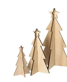 Vianočné dekorácie Dekorácie Rustic Trees 3 ks dubové
