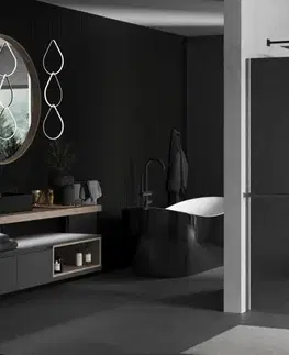 Sprchové dvere MEXEN/S - Kioto+ Sprchová zástena WALK-IN s poličkou a držiakom uterákov 70 x 200, zrkadlová, grafit kartáčovaná 800-070-121-66-50
