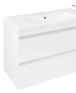 Kúpeľňový nábytok SAPHO - EZARA umývadlová skrinka 78x54x39cm, biela lesk EZ792-3030