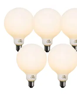LED osvetlenie Sada 5 ks Stmievateľná LED žiarovka E27 opálové sklo G125 5W 450lm 2200K
