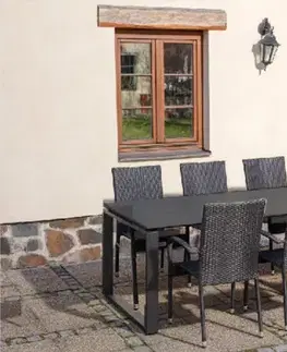 Záhradný nábytok KONG 6 záhradná zostava 6+1, čierny antracit