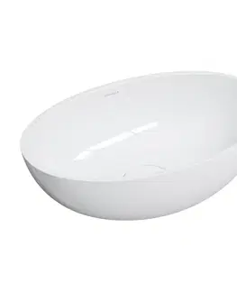 Umývadlá OMNIRES - SHELL M+ umývadlo na dosku, 50 x 32 cm, biela lesk SHELL500UNBP