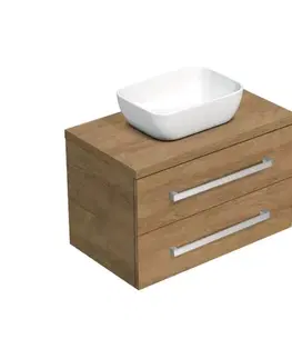 Kúpeľňový nábytok Kúpeľňová skrinka s krycou doskou SAT Cube Way 80x47, 5x46 cm dub Hickory CUBE46803DH45 CUBE46803DH45