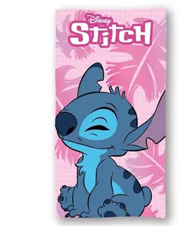 Osušky pre bábätká Detská osuška Stitch ružová 70X140cm Setino Tiahome