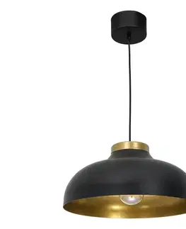 Svietidlá  Luster na lanku BASCA 1xE27/60W/230V čierna/zlatá 1733