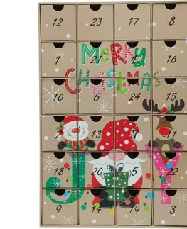 Vianočné dekorácie Adventný kalendár Joy, 38 x 26 x 6,5 cm