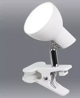 Lampy do spálne Lampa s klipom LED Noah 1477 biela 5W LB