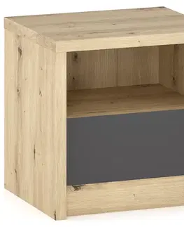 Nočné stolíky NABBI Daicos N nočný stolík (2 ks) dub artisan / sivá