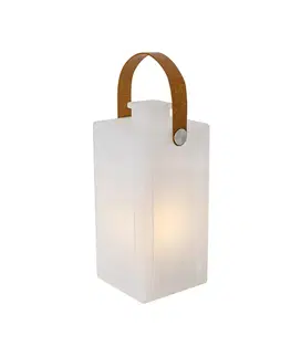 Lampy Moderná stolná lampa biela s efektom plameňa nabíjateľná IP44 - Stard