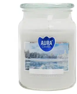 Sviečky KONDELA Leana vonná sviečka v skle 500 g priehľadná / biela