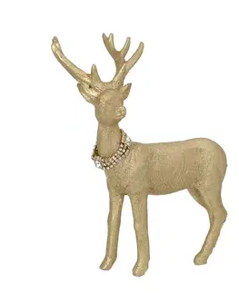 Vianočné dekorácie Figúrka Deer Gold 18x8x23 cm