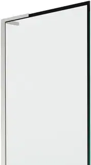 Sprchové dvere MEXEN/S - Next L vaňová zástena FIX 70 x 150, čierna vzor, nikel kartáčovaná 895-070-000-03-70-97