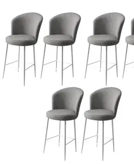 Barové stoličky Bar Stool Set (6 Pieces) Fora - Grey, White