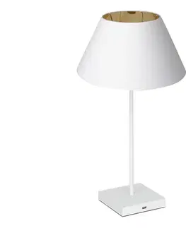Lampy  Stolná lampa s USB konektorom 1xE27/60W/230V biela 0900