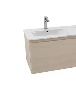 Kúpeľňový nábytok Kúpeľňová skrinka s dvojumývadlom Naturel Ancona 120x46 cm akácia ANCONA2120DV ANCONA2120DV