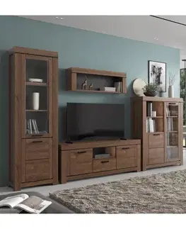 Vitríny KONDELA Boras 1D1W N vitrína dub hnedý