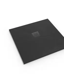 Vane Sprchová vanička štvorcová SAT Alek 80x80 cm liaty mramor čierna SATALEK80Q SATALEK80Q
