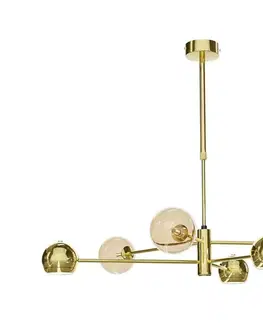 Svietidlá Jupiter 1963 - Luster na tyči MOKA 3xGU10/10W/230V + 3xG9/10W/230V zlatá/béžová 1963