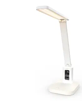 Lampy  LTLRC10WT - LED stmievateľná nabíjateľná lampa s displejom 7,5W/1200 mAh 3000/4000/5700K biela LTLRC10WT