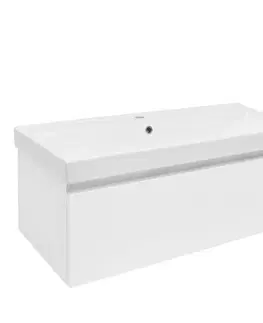 Kúpeľňový nábytok Kúpeľňová skrinka s umývadlom SAT B-WAY 99x30x45 cm biela lesk BWAY100WU1 BWAY100WU1