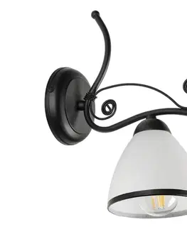 Svietidlá  Nástenná lampa RETRO 1xE27/60W/230V čierna/biela KM-1.51/CZARNY PÓŁMAT