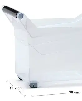 Úložné boxy NABBI NUK3H plastový úložný box na kolieskach 14 l priehľadná
