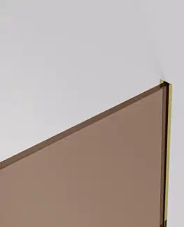 Sprchové dvere CERANO - Sprchová zástena Walk-in Crystal Ľ/P - 8 mm - bezvzperový systém - zlatá, bronzové sklo - 160x200 CER-690358