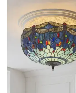 Svietidlá Endon 111899 - Stropné svietidlo Tiffany DRAGONFLY 3xE27/10W/230V pr. 50 cm 111899