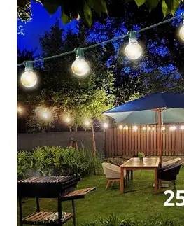 LED osvetlenie BRILAGI - LED vonkajší dekoračný reťaz GIRLANDA 25xE12 20 m zelená IP44 teplá biela WO794-G-OEM1