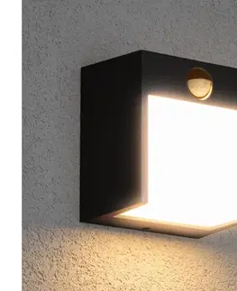 Záhradné lampy BRILAGI-LED Vonkajšie nástenné svietidlo so senzorom TERNI LED/12W/230V čierna IP44 WO-HR60421S-OEM