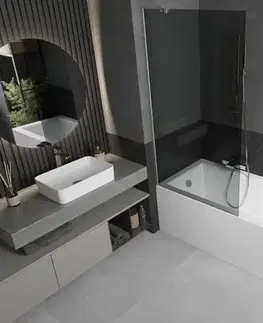 Sprchové dvere MEXEN/S - Next vaňová zástena FIX 90 x 150, grafit, nikel kartáčovaná 895-090-000-00-40-97