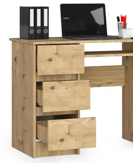 Písacie stoly Moderný písací stôl PEGAS90L, dub Artisan