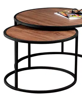 Konferenčné stolíky Odkladací stolík Tambur Walnut, 2 ks