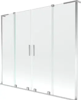 Sprchové dvere MEXEN/S - Velar L Duo dvojkrídlová posuvná vaňová zástena 180 x 150, transparent, chróm 896-180-003-02-01
