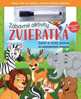 Nalepovačky, vystrihovačky, skladačky Zábavné aktivity zvieratká - zotri a hraj znova
