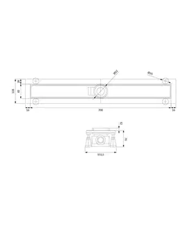 Sprchovacie kúty OMNIRES - LOWFIX lineárny sprchový odtok s pevnou mriežkou, 70 cm čierna /BLH/ LOWFIX70GBL