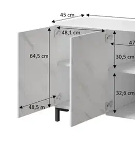 Komody CAMA MEBLE Marmo 150 3D trojdverová komoda biela