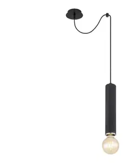 Svietidlá Globo 15499H - Luster na lanku MARION 1xE27/60W/230V čierne drevo 15499H