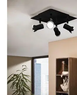 Svietidlá Eglo 780428 - LED Kúpeľňové bodové svietidlo BABILONE 4xGU10/3W/230V IP44 čierna 780428