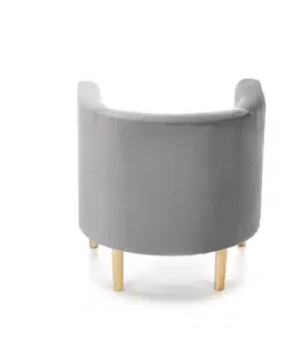 Kreslá HALMAR Clubby 2 kreslo sivá / prírodná