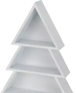 Vianočné dekorácie MAKRO - Polička stromček drevo 44cm