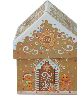 Vianočné dekorácie Set vianočných darčekových krabíc Cookie Houses, béžová, 2 ks