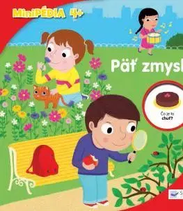 Leporelá, krabičky, puzzle knihy Minipédia 4+ 5 zmyslov