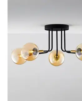 Svietidlá Jupiter 2038 - Luster na tyči BURANO 5xG9/10W/230V čierna/zlatá/béžová 2038