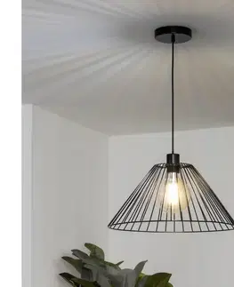 Svietidlá BRILAGI - LED závesné svietidlo na lanku CERIA WIRE 1xE27/40W/230V pr. 45 cm čierne BG3987+EG300164