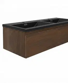 Kúpeľňový nábytok Kúpeľňová skrinka s umývadlom SAT B-Way 119x30x45 cm orech mat BWAY120NUTU4BKM BWAY120NUTU4BKM