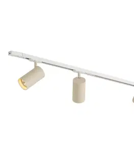 Koľajnicové svetelné systémy Moderný koľajnicový systém s 3 bodovými svetlami biely s béžovou 1-fázový GU10 70mm - Iconic Jeana Luxe