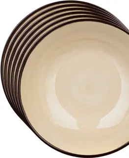 Taniere Súprava 6 hlbokých tanierov Palas 18 cm, krémová