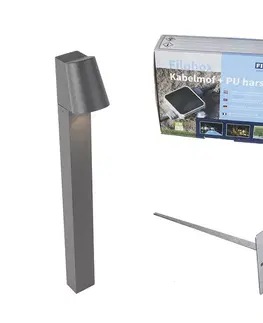 Zahradne stlpove lampy Moderné stojace vonkajšie svietidlo antracitové vrátane LED - Uma